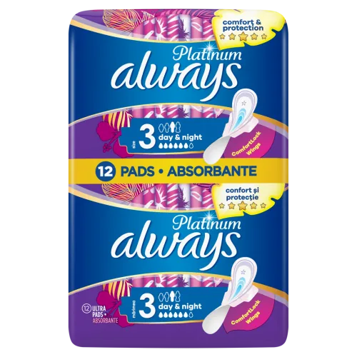HIGIĒNISKĀS PAKETES ALWAYS PLATINUM NIGHT DUO 12GAB