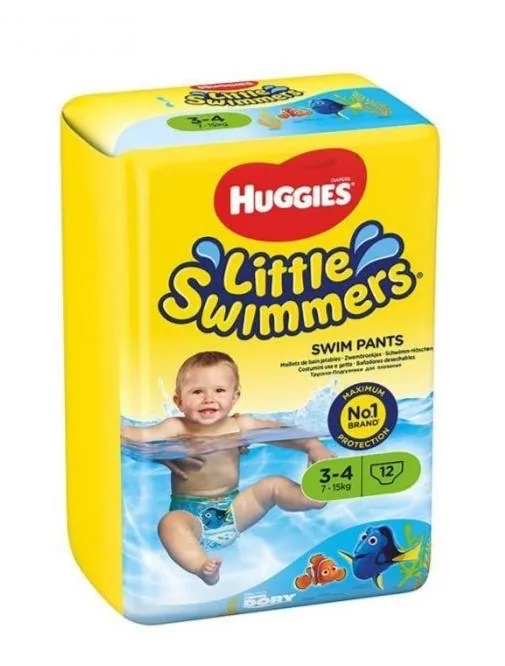 AUTIŅBIKSĪTES HUGGIES SWIMMERS 7-15KG, S3-4, 12GAB