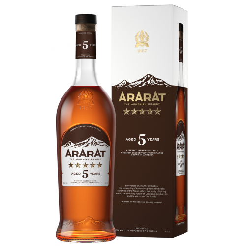 BRENDIJS ARARAT 5 ZVAIGZNES 40% 0.7L