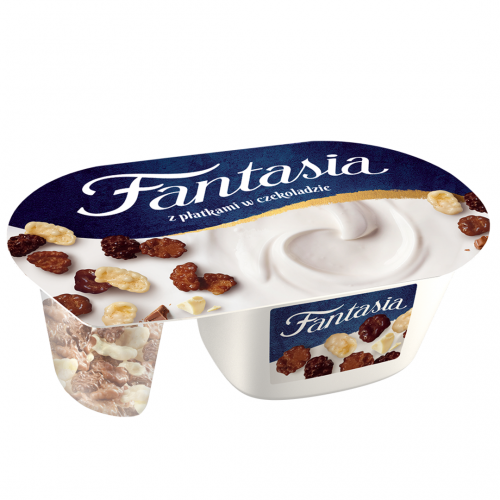JOGURTS FANTASIA KRĒMVEIDA AR ŠOKOLĀDES PĀRSLĀM 102G