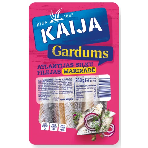 SIĻĶU FILEJAS KAIJA MARINĀDĒ AR SALDINĀTĀJU 250G/145G