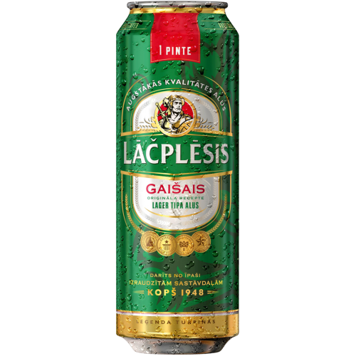 ALUS LĀČPLĒSIS GAIŠAIS PINTE 5% 0.568L CAN