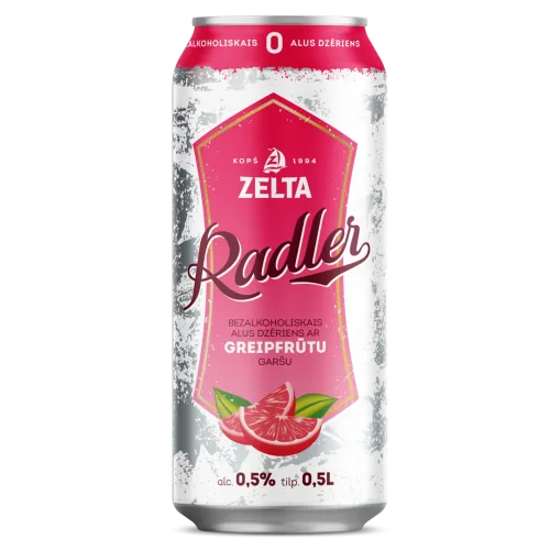 ALUS BEZALK. ZELTA RADLER GREIPFRŪTU 0% 0.5L CAN