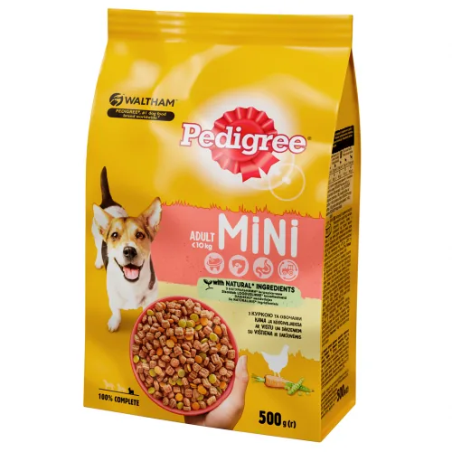 BARĪBA SUŅIEM SAUSĀ PEDIGREE MINI AR VISTU DĀRZ.500G