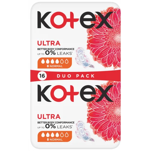 HIGIĒNISKĀS PAKETES KOTEX ULTRA NORMAL DOUBLE 16GB