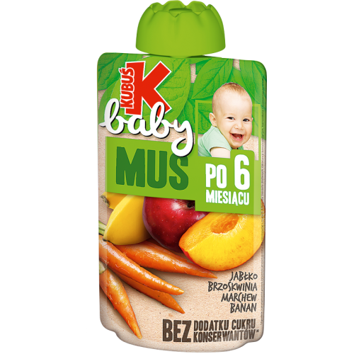 BIEZENIS KUBUŠ BABY ĀBOLU/PERSIKU/BURKĀNU/BANĀNU 6MĒN. 100G
