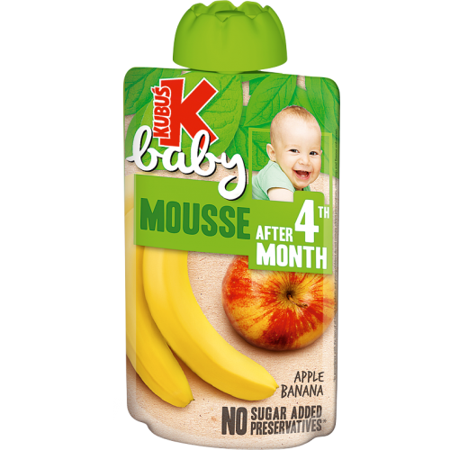 BIEZENIS KUBUŠ BABY ĀBOLU-BANĀNU NO 4 MĒN. 100GR