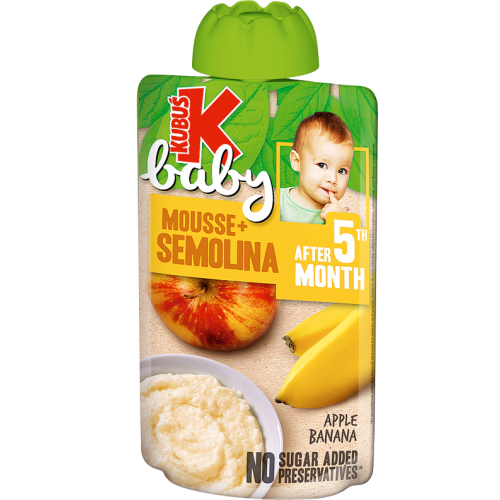 BIEZPUTRA RĪSU KUBUŠ BABY AR ĀBOLU/BANĀNU BIEZ. NO 5MĒN. 100