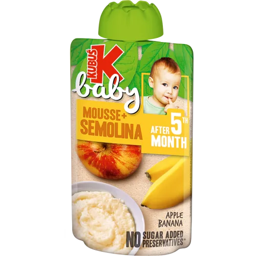 BIEZPUTRA RĪSU KUBUŠ BABY AR ĀBOLU/BANĀNU BIEZ. NO 5MĒN. 100