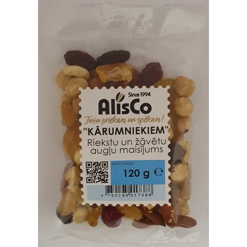 RIEKSTU AUGĻU MAISĪJUMS ALIS CO KĀRUMNIEKIEM 120G