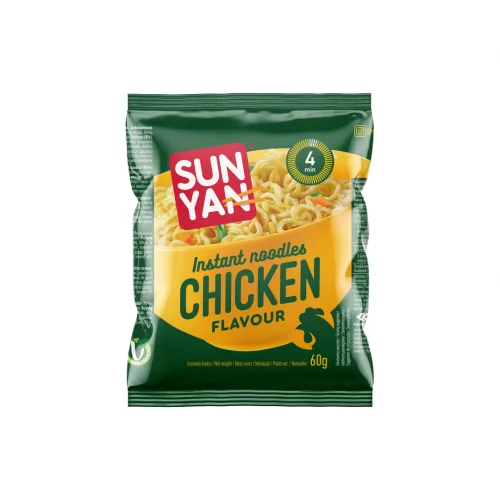 ĀTRI PAGATAVOJAMĀS NŪDELES SUN YAN AR VISTAS GARŠU 60G