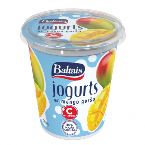 JOGURTS BALTAIS AR MANGO GARŠU UN C VITAMĪNU 300G