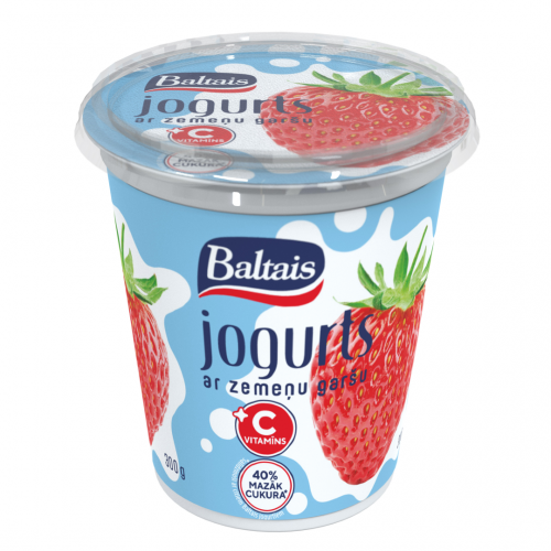 JOGURTS BALTAIS AR ZEMEŅU GARŠU UN C VITAMĪNU 300G