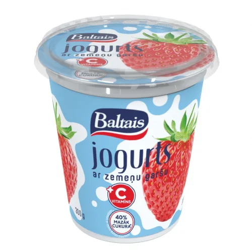 JOGURTS BALTAIS AR ZEMEŅU GARŠU UN C VITAMĪNU 300G