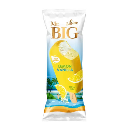 KRĒJUMA SALDĒJUMS MR BIG AR CITRONU UN VANIĻAS GARŠU GLAZŪRĀ 150ML/84G