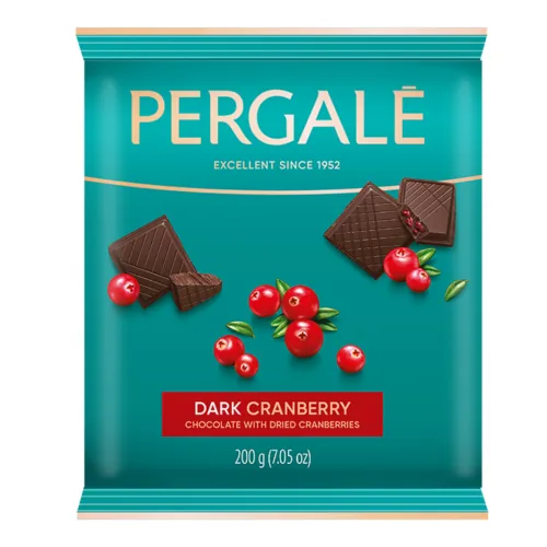 TUMŠĀ ŠOKOLĀDE PERGALE AR DZĒRVENĒM 200G