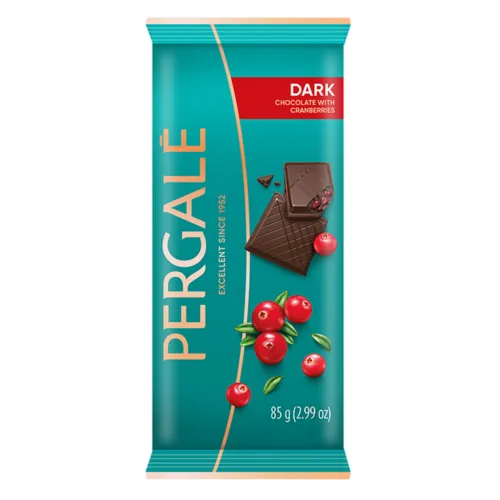 TUMŠĀ ŠOKOLĀDE PERGALE AR DZĒRVENĒM 85G