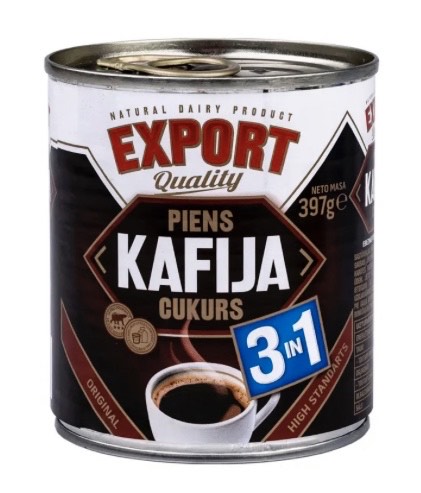 IEBIEZINĀTS PIENS EXPORT AR CUKURU UN KAFIJU 385G