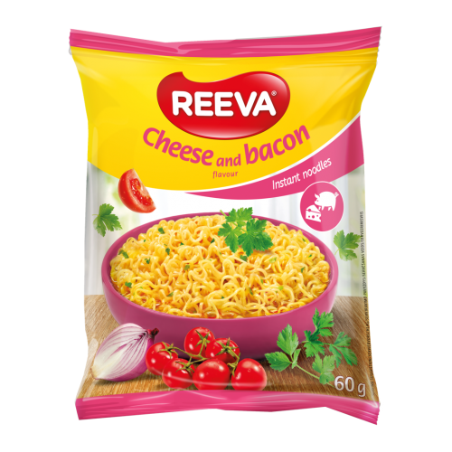 NŪDELES REEVA AR SIERA UN BEKONA GARŠU, ĀTRI PAGATAVOJAMAS 60G