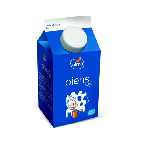 PIENS ALMA 2.5% 0.5L AR KORĶI TETRA