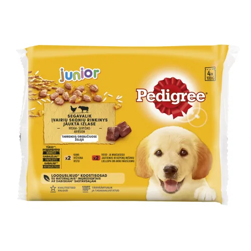 BARĪBA SUŅIEM KONS. PEDIGREE JUNIOR VISTA.RĪSI.LIELL.100GX4