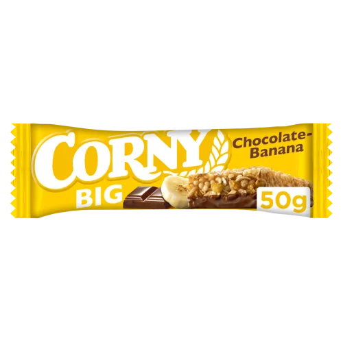GRAUDAUGU BATONIŅŠ CORNY BIG AR PIENA ŠOKOLĀDI UN BANĀNIEM 50G