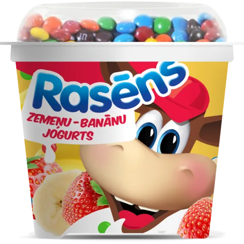 JOGURTS RASĒNS ZEMEŅU - BANĀNU AR PIENA ŠOKOLĀDES KONFEKTĒM 110G