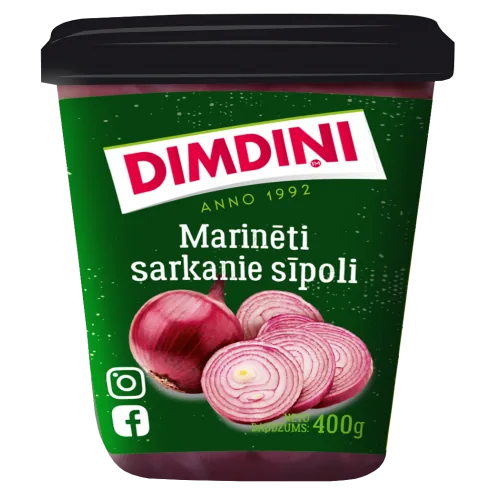 SĪPOLI SARKANIE MARINĒTI 400G DIMDIŅI