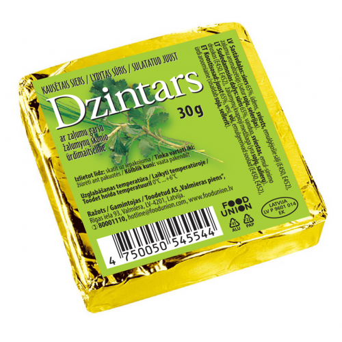 KAUSĒTAIS SIERS DZINTARS AR ZAĻUMIEM 30G