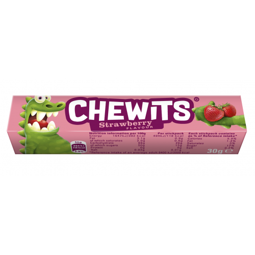 KOŠĻĀJAMAS KONFEKTES CHEWITS STRAWBERRY 25G