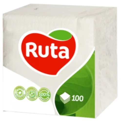 SALVETES RUTA BALTS 24X24CM 100GAB