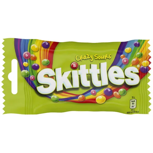 KOŠĻĀJAMAS KONFEKTES SKITTLES CRAZY SOURS 38G