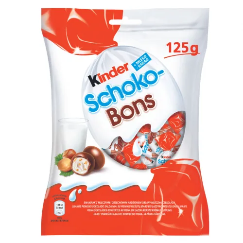 ŠOKOLĀDES KONFEKTES KINDER SCHOKO-BONS 125G