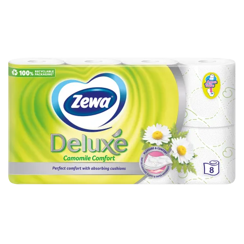 TUALETES PAPĪRS ZEWA DELUXE KUMELĪŠU 3SLĀŅI, 8RUĻĻI