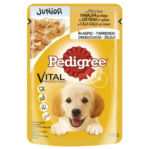 BARĪBA SUŅIEM KONS. PEDIGREE JUNIOR AR VISTAS G.100G