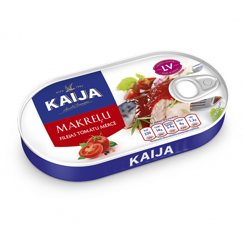 KONSERVI SKUMBRIJAS FILEJAS KAIJA TOMĀTU MĒRCĒ 170G