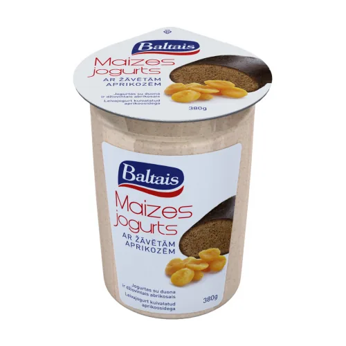 JOGURTS BALTAIS MAIZES AR ŽĀVĒTĀM APRIKOZĒM 380G