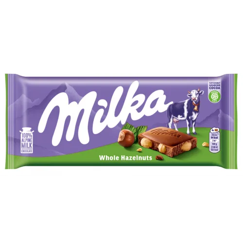 PIENA ŠOKOLĀDE MILKA AR VESELIEM RIEKSTIEM 100G