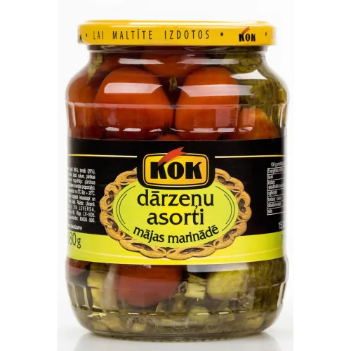 GURĶI TOMĀTI KOK MARINĒTI ASORTI 680G