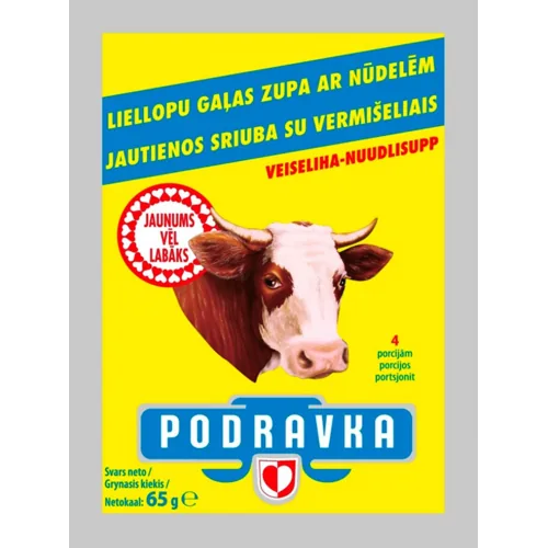 SAUSĀ ZUPA PODRAVKA LIELLOPU GAĻAS AR NŪDELĒM 65G