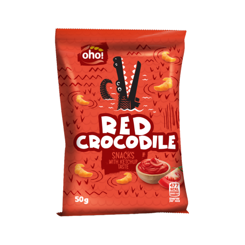 ČIPSI OHO CROCODILE AR KEČUPA GARŠU 50G
