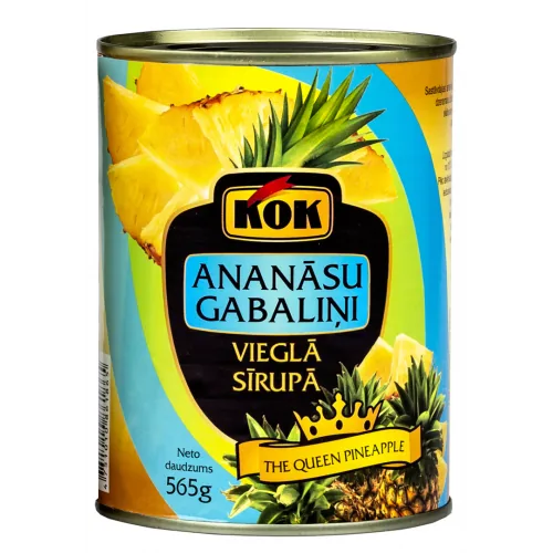 ANANĀSU GABALIŅI KOK VIEGLĀ SIRUPĀ 565G