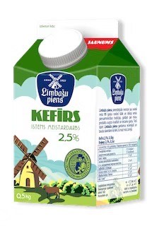 KEFIRS LIMBAZU PIENS, 2.5%, 0.5KG (ELOPAK IEPAKOJUMS AR KORKI) NPKS