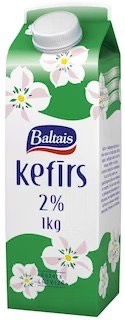 KEFIRS BALTAIS 2%, KARTONĀ (AR KORĶI), 1L
