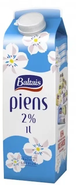 PIENS BALTAIS 2%, 1L TUKUMA PIENS