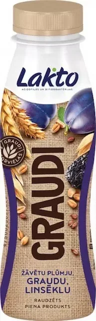 RAUDZĒTS PIENA PRODUKTS LAKTO AR ŽĀVĒTĀM PLŪMĒM, GRAUDIEM UN LINSĒKLĀM DZERAMAIS 270G