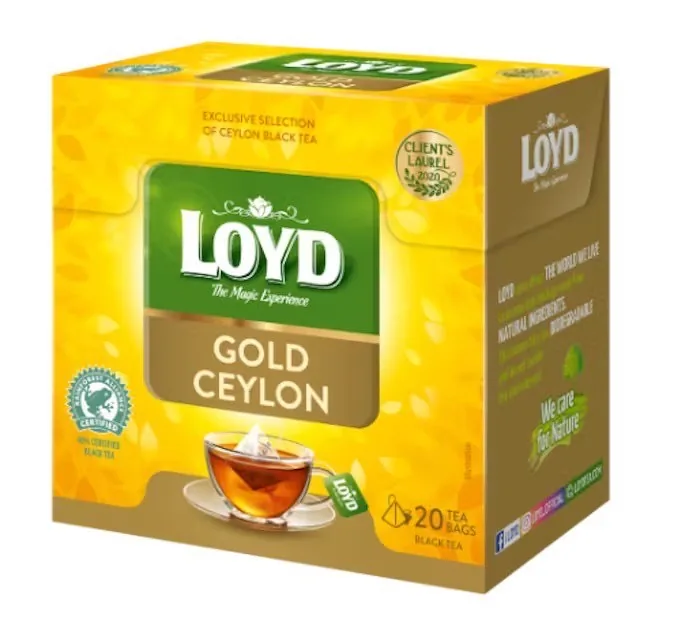 MELNĀ TĒJA LOYD PYRAMIDS GOLD CEYLON, 20×2 G