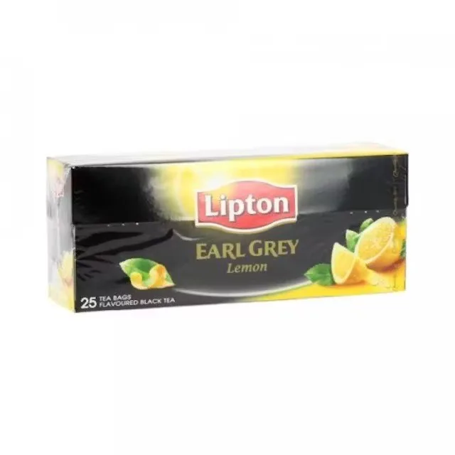 MELNĀ TĒJA LIPTON EARL GREY LEMON, 25GAB X2G
