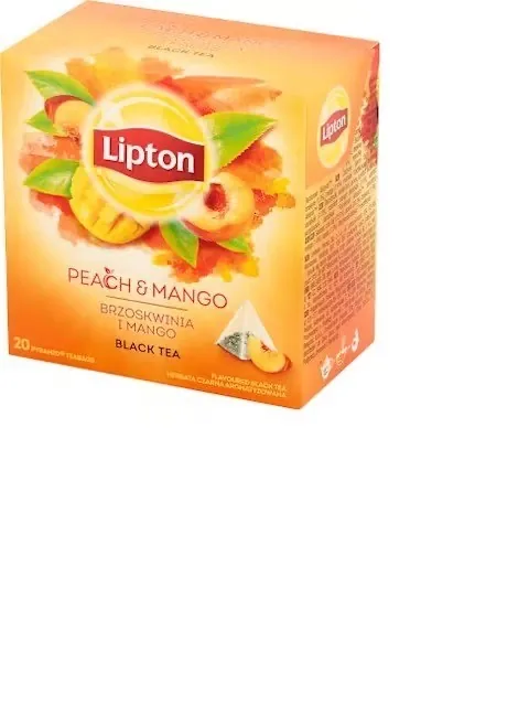 MELNĀ TĒJA LIPTON PERSIKUMANGO, 20X1,8G