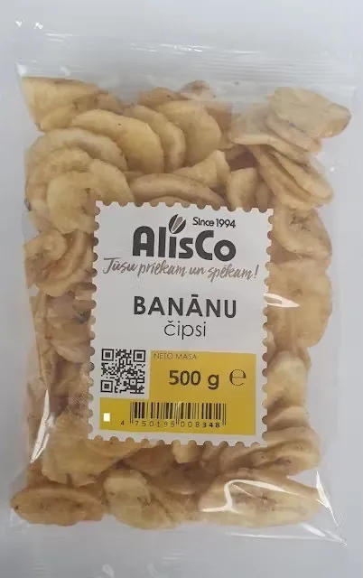 BANĀNU ČIPSI ALIS CO, 500G